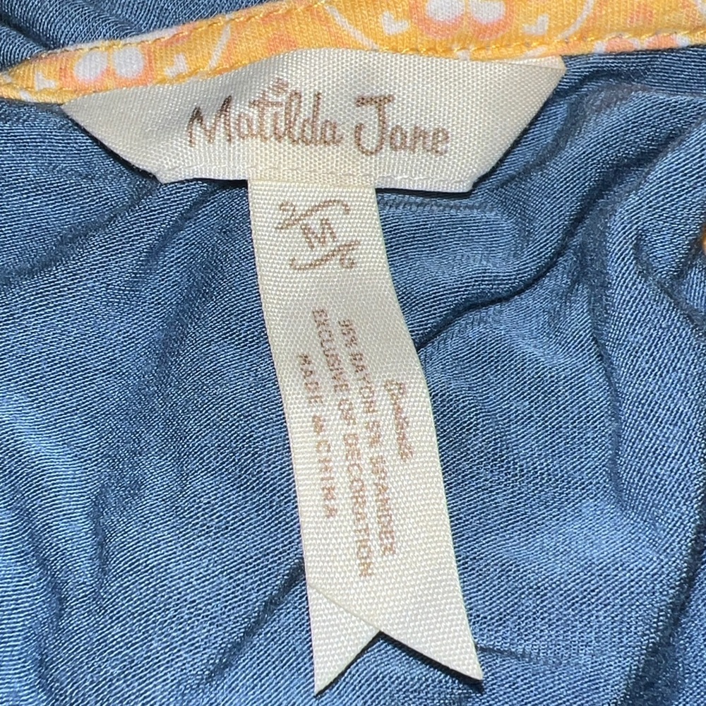Matilda Jane Just Imagine Halle Ruffle Tank Top Sz. Medium blue - Picture 3 of 5
